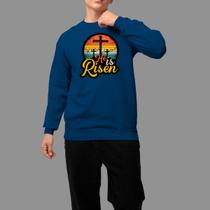 Moletom Gola Careca Religioso Moda Cristã Inverno Blusa De Frio He Is