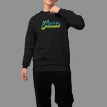 Moletom Gola Careca Religioso Moda Cristã Inverno Blusa De Frio Tecido Macio Jesus Arco