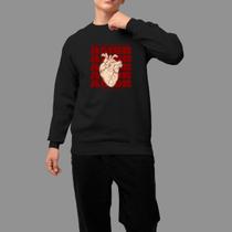 Moletom Gola Careca Religioso Moda De Religioso Confortável Inverno Blusa De Frio Tecido Macio Amor Coração