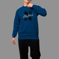 Moletom Gola Careca Streetwear Basico Casual Estiloso Inverno Blusa De Frio New York Classic