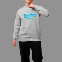 Moletom Gola Careca Streetwear Casual Confortável Inverno Blusa De Frio New York