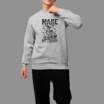 Moletom Gola Careca Streetwear Casual Estiloso Inverno Blusa De Frio Tecido Macio Make