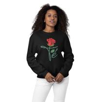 Moletom Gola Redonda Feminino Unissex Estampa Rosa Fé Moletom Gola Redonda Feminino Unissex Estampa Rosa Fé