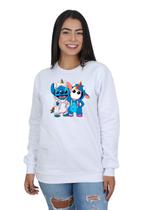 stitch fluffy moletom com capuz