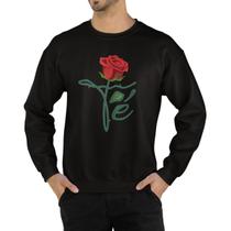 Moletom Gola Redonda Masculino Unissex Estampa Rosa Fé Moletom Gola Redonda Masculino Unissex Estampa Rosa Fé