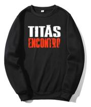 Moletom Gola Redonda Titãs O Encontro Blusa De Frio Inverno