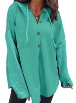 Moletom grande com capuz SHEWIN para mulheres verde menta