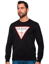 Moletom Guess Masculino Crewneck Triangle Logo Preto Moletom Guess Masculino Crewneck Triangle Logo Preto