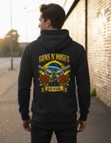 Moletom Guns N Roses Brasil Rock Masculino Estampa Costas Moletom Guns N Roses Brasil Rock Masculino Estampa Costas