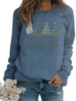 Moletom GVABRLN Christmas para mulheres e crianças azul Moletom GVABRLN Christmas para mulheres e crianças azul