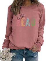 Moletom GVABRLN Reading Book para mulheres rosa choque