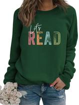 Moletom GVABRLN Reading Book para mulheres verde escuro Moletom GVABRLN Reading Book para mulheres verde escuro