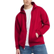Moletom Hanes com zíper completo Eco-Smart para homens Deep Red XXL