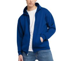 Moletom Hanes Ecosmart Fleece com zíper completo com capuz atlético azul royal