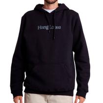 Moletom Hang Loose Canguru Typo Preto Plus Size Moletom Hang Loose Canguru Typo Preto Plus Size