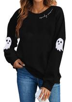 Moletom HEBBE Spooky Season Halloween Ghost com gola redonda