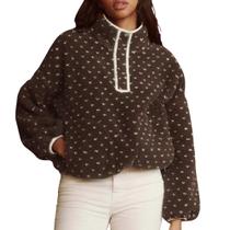 Moletom Hixiaohe Fleece para mulheres, jaqueta Sherpa de inverno Moletom Hixiaohe Fleece para mulheres, jaqueta Sherpa de inverno