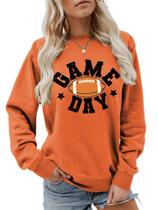 Moletom HuangMingYi Game Day Football Fan feminino laranja XL Moletom HuangMingYi Game Day Football Fan feminino laranja XL