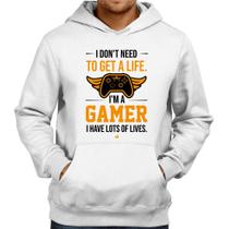 Moletom I'm a gamer, I have lots of lives - Foca na Moda Moletom I'm a gamer, I have lots of lives - Foca na Moda
