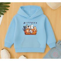 Moletom Infantil Adulto Canguru Estampado Gatinhos Friends Amigos Fofo