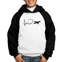 Moletom Infantil Avião Batimentos Cardíacos Coração - Foca na Moda