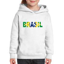 Moletom Infantil Bandeira Brasil Letras - Foca na Moda