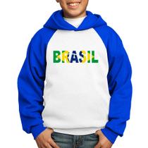 Moletom Infantil Bandeira Brasil Letras - Foca na Moda