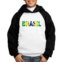 Moletom Infantil Bandeira Brasil Letras - Foca na Moda