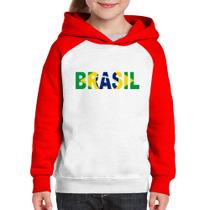 Moletom Infantil Bandeira Brasil Letras - Foca na Moda