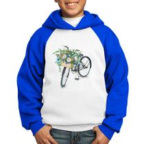 Moletom Infantil Bicicleta Cesto de Flores - Foca na Moda