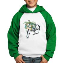 Moletom Infantil Bicicleta Cesto de Flores - Foca na Moda