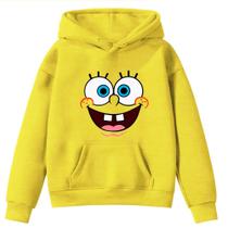 Moletom Infantil Bob Es ponja Pat rick Infância Desenho Bolso Canguru com Capuz - Envio Imediato