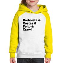 Moletom Infantil Borboleta & Costas & Peito & Crawl - Foca na Moda