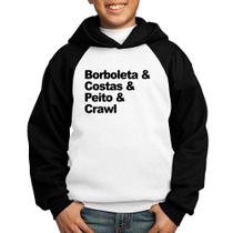 Moletom Infantil Borboleta & Costas & Peito & Crawl - Foca na Moda