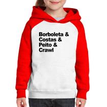 Moletom Infantil Borboleta & Costas & Peito & Crawl - Foca na Moda