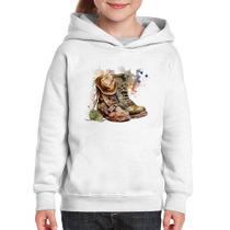 Moletom Infantil Botas e Chapéu Retrô - Foca na Moda
