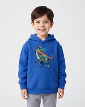 Moletom Infantil Canguru Estampa Dino BLUE T.REX Moletom Infantil Canguru Estampa Dino BLUE T.REX