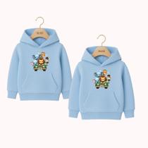 Moletom Infantil Canguru Irmãos Estampa Turma Safari Animais Fofos Selva Lindo Aconchegante Agasalho