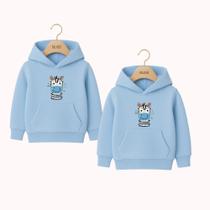 Moletom Infantil Canguru Irmãos Estampa Zebrinha Colorida Amigos Metadinha Fofo Escola Inverno