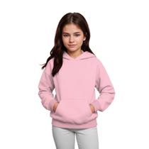 Moletom Infantil Canguru Menina Algodão Capuz Bolso Frontal