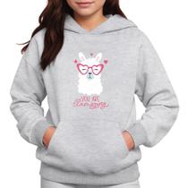 Moletom Infantil Canguru Menina Algodão Estampa Lhama Moletom Infantil Canguru Menina Algodão Estampa Lhama