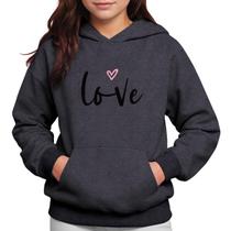 Moletom Infantil Canguru Menina Algodão Estampa Love