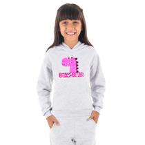 Moletom Infantil Canguru Menina Dinossauro Pink Benellys