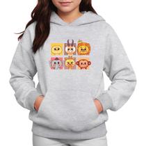Moletom Infantil Canguru Menina Estampa Animaizinhos