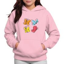 Moletom Infantil Canguru Menina Estampa Borboletas
