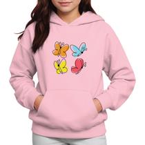 Moletom Infantil Canguru Menina Estampa Borboletas Moletom Infantil Canguru Menina Estampa Borboletas