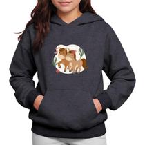 Moletom Infantil Canguru Menina Estampa Cavalinhos