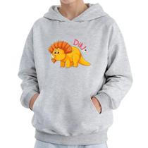 Moletom Infantil Canguru Menino Algodão Estampa Dino