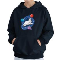 Moletom Infantil Canguru Menino Algodão Estampa Espacial