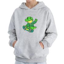 Moletom Infantil Canguru Menino Estampa Jacaré Skate